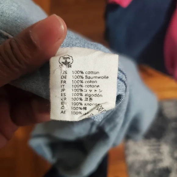 Customized Version Mens Denim Button Down Oversized Shirt Light Blue Wash Sz 2XL - Picture 6 of 12